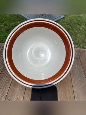 Vtg Contemporary Chateau Yamaka Japan Stoneware 9" Serving Bowl Sienna Brown...